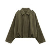 Suede-Like Cropped Bomber Jacket