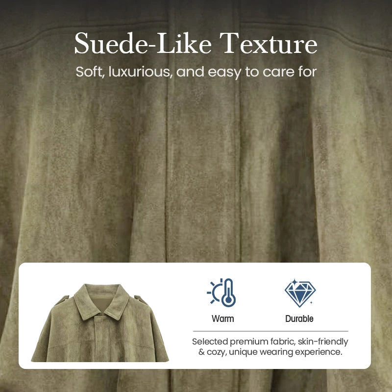 Suede-Like Cropped Bomber Jacket