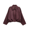 Suede-Like Cropped Bomber Jacket