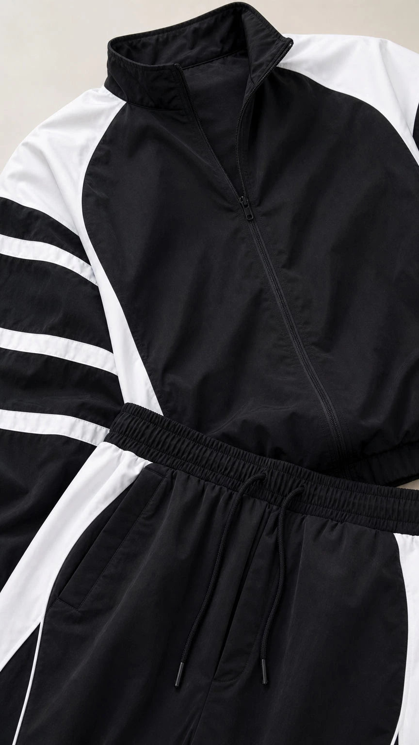 Retro Colorblock Tracksuit Set