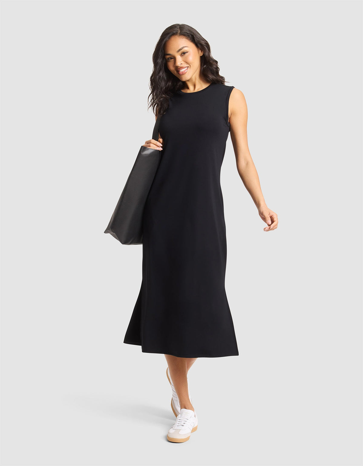 Women's Brushed Bamboo Sleeveless Midi Dress