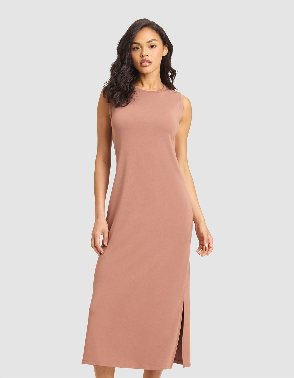 Women's Brushed Bamboo Sleeveless Midi Dress